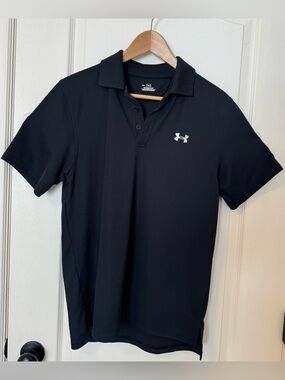 Under Armour Men’s Black Short-Sleeve Heat Gear Canada Golf Shirt Sz Small